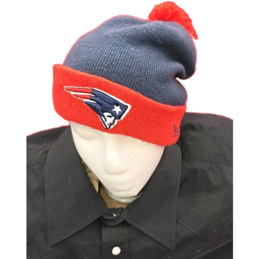 New Era New England Patriots Beanie Unisex OS Blue Red Good NFL Winter Hat